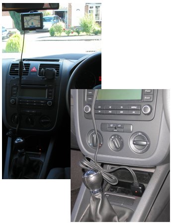 Garmin Nuvi 205T in Volkwagen Golf Mk V